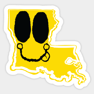 Louisiana Happy Face with tongue sticking out Sticker